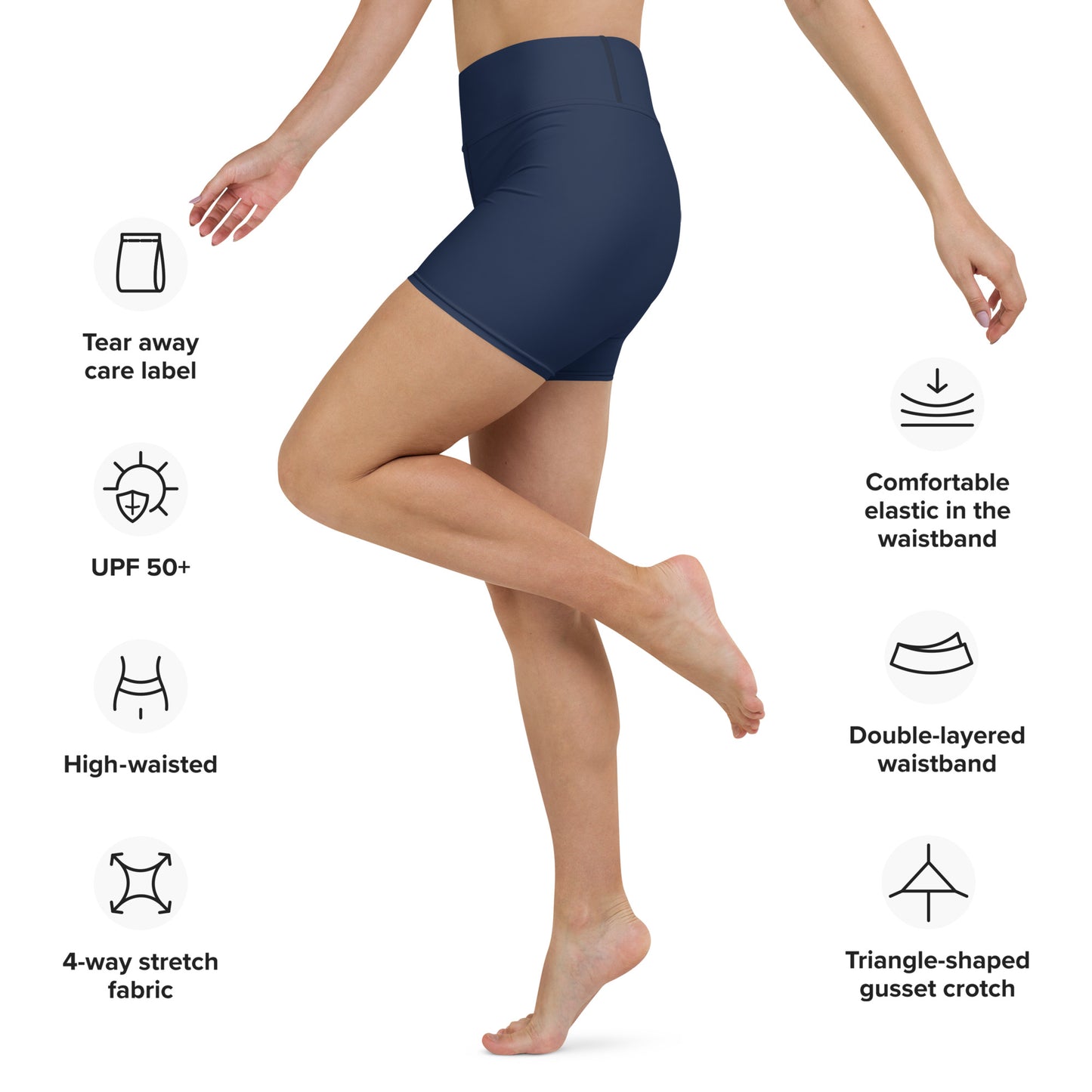 FluidFlow Navy Yoga Shorts by Gills & Water