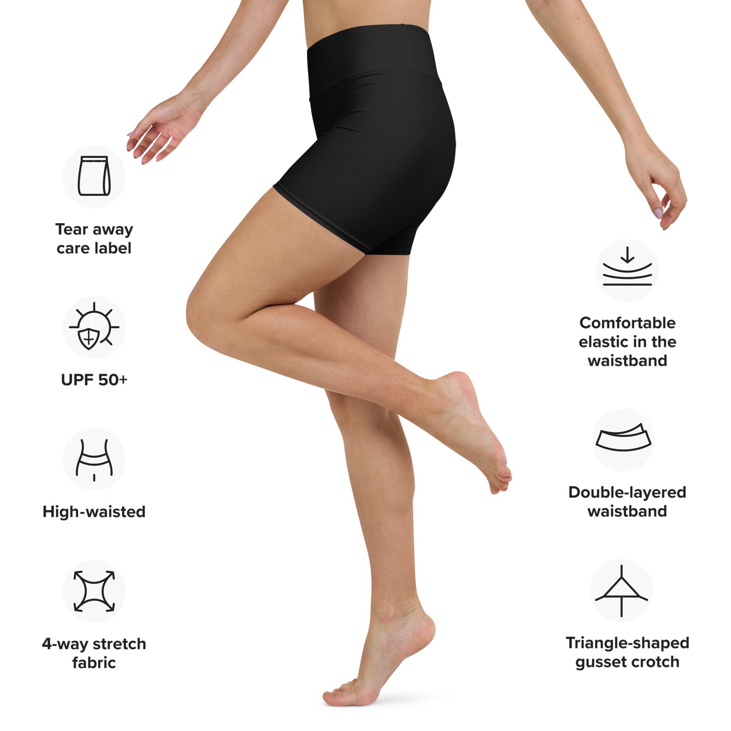 FluidFlow Black Yoga Shorts by Gills & Water