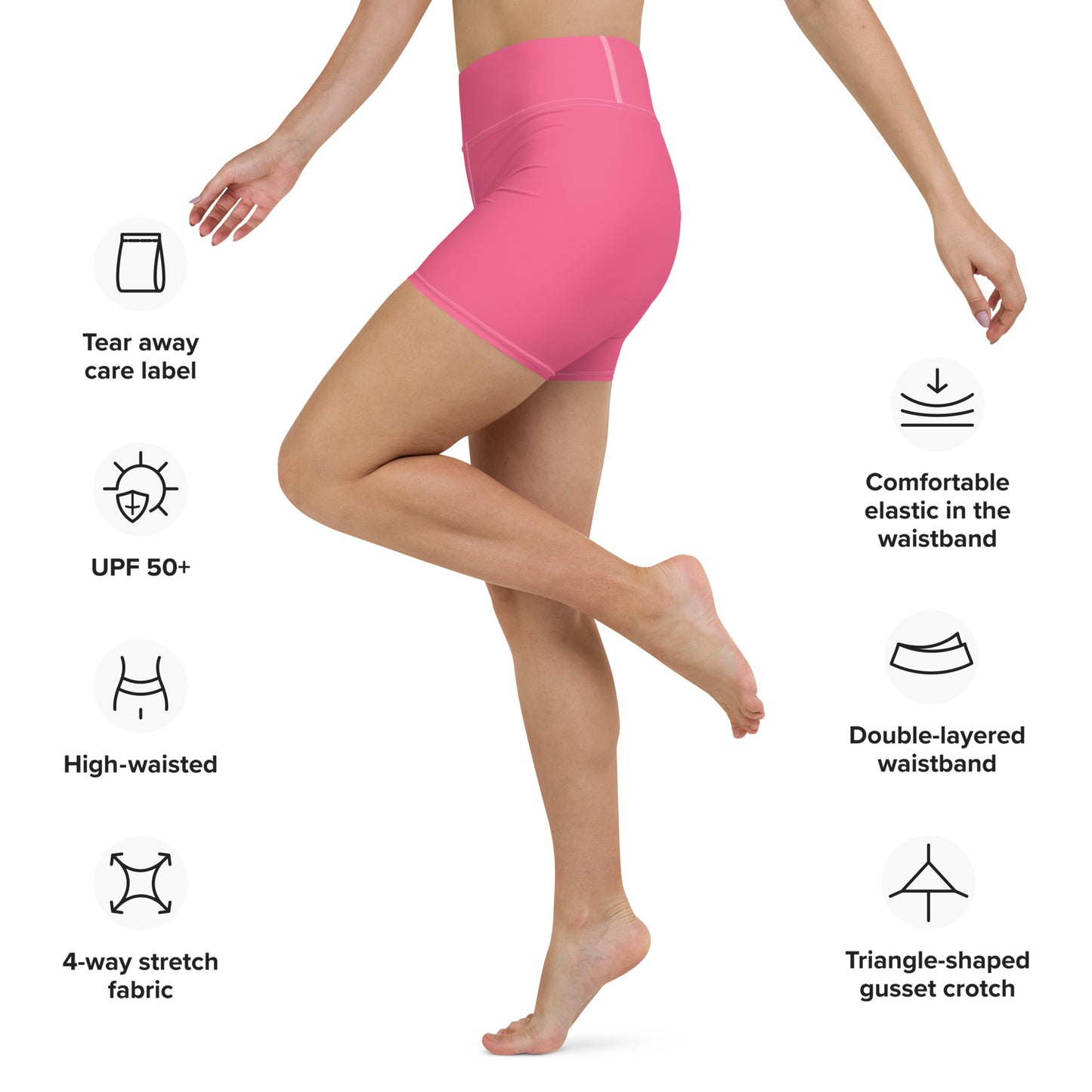 FluidFlow Brink Pink Yoga Shorts by Gills & Water