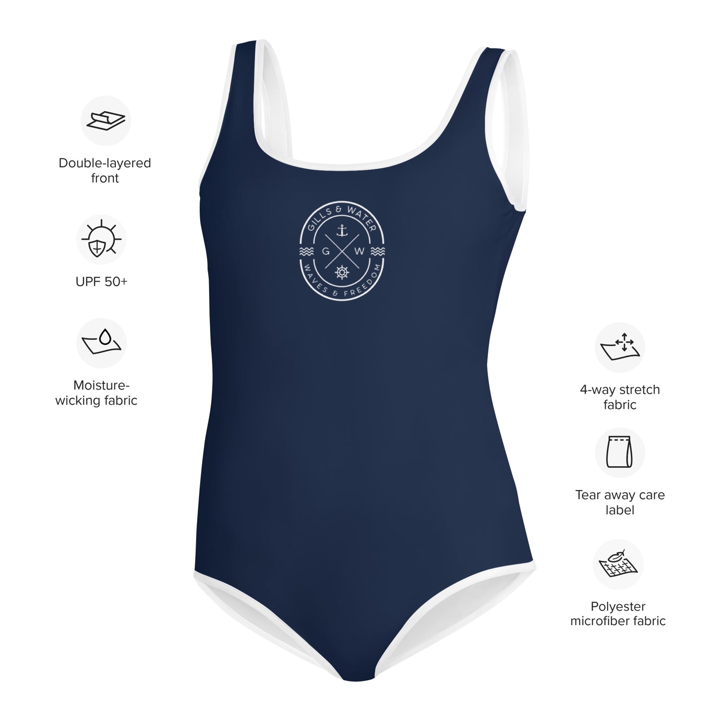 Youth Navy One Piece Swimsuit