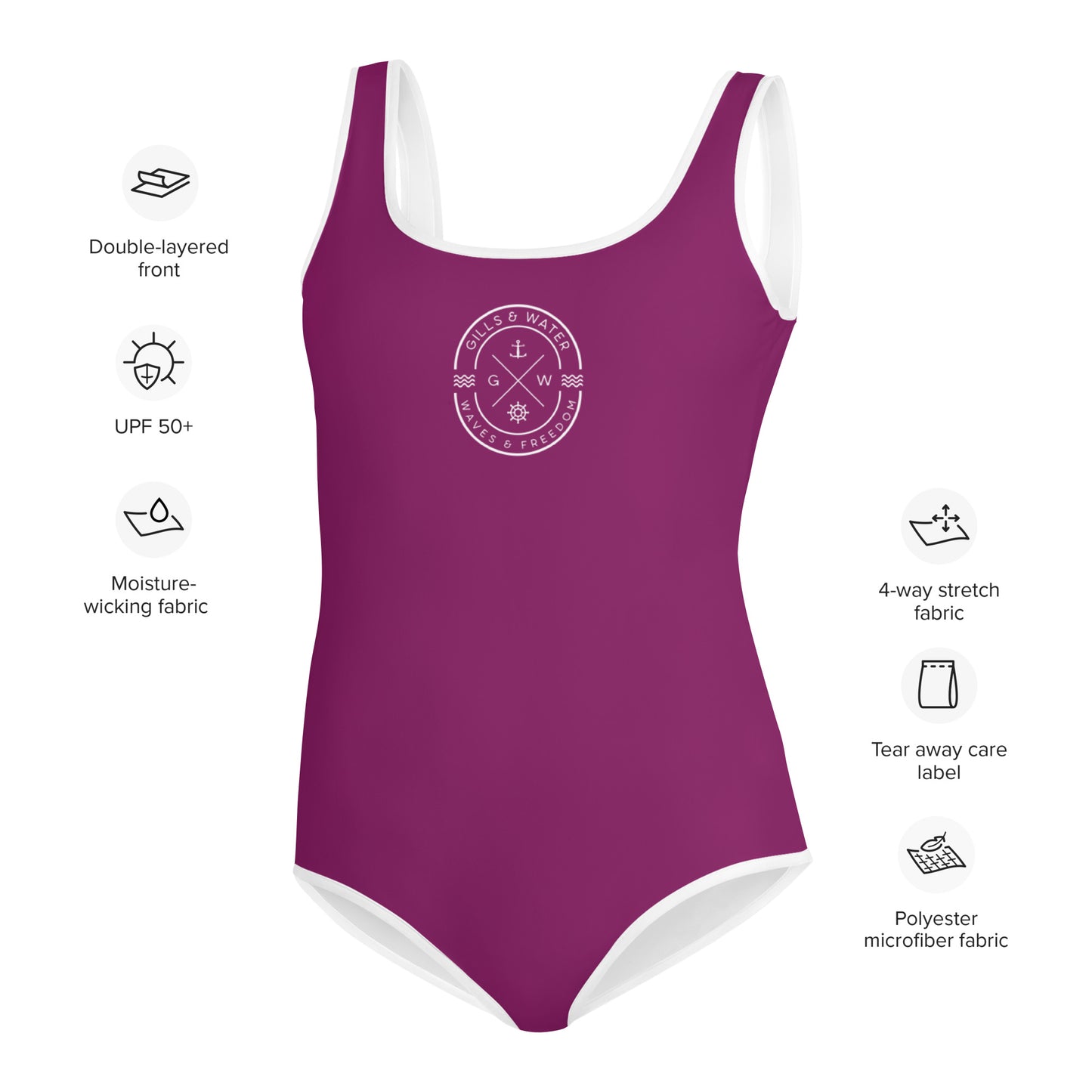 Youth Purple One Piece Swimsuit