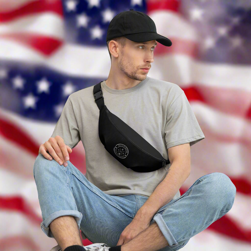 StarSpout: Gills and Water Patriotic Black Fanny Pack