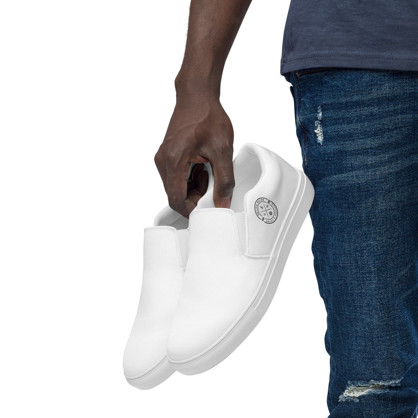 AquaFlow Men's Canvas Slip-Ons: Gills & Water Edition