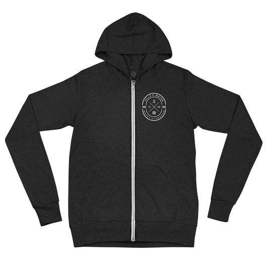 Seafarer's Breeze: Gills and Water Unisex Lightweight Zip Hoodie