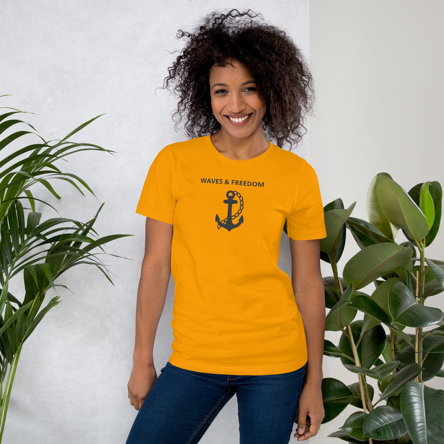 Waves & Freedom: Premium Unisex t-shirt by Gills & Water