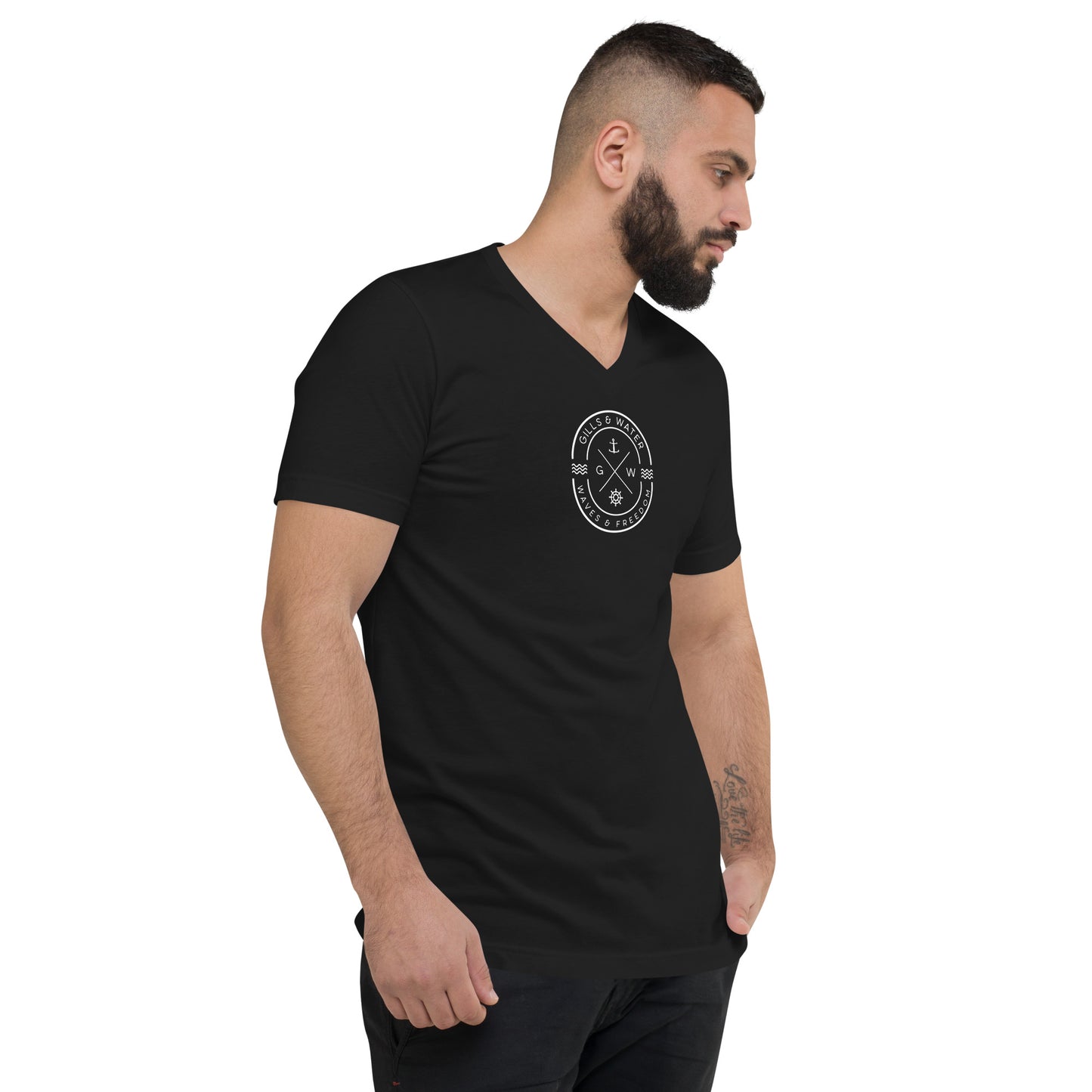 AquaLux: Premium Unisex V-Neck Tee by Gills and Water