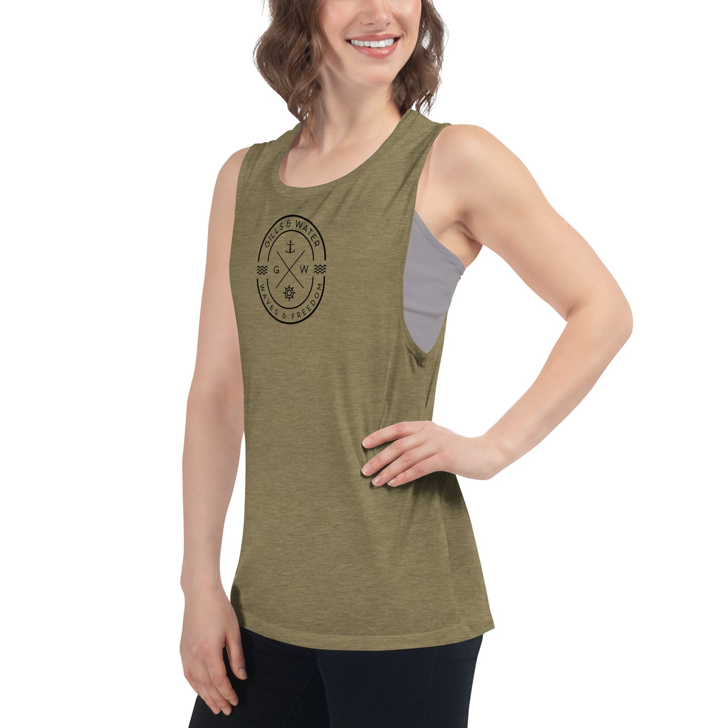 Seabreeze Strength: Ladies Muscle Tank by Gills & Water